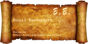 Boszi Bernadett névjegykártya